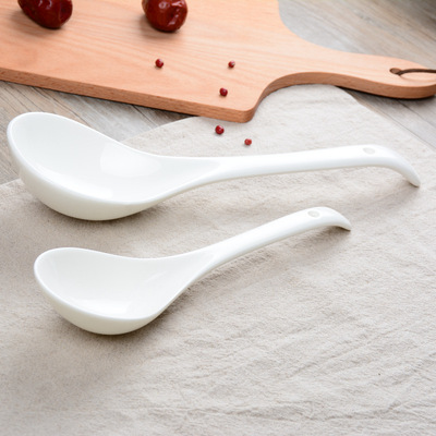 Factory wholesale White Ceramic spoon Tablespoon The noodle shop Face spoon customized LOGO Restaurant hotel Spoon