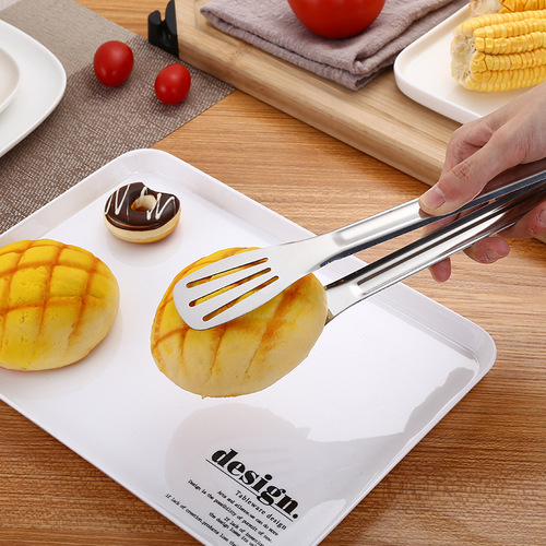 Stainless steel food food tongs salad dessert bread barbecue meat tongs buffet tongs spicy hotpot tongs laser logo
