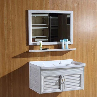 太空鋁浴室櫃組合洗臉面手盆陶瓷盆衛浴間挂牆吊櫃鏡櫃洗漱台特價