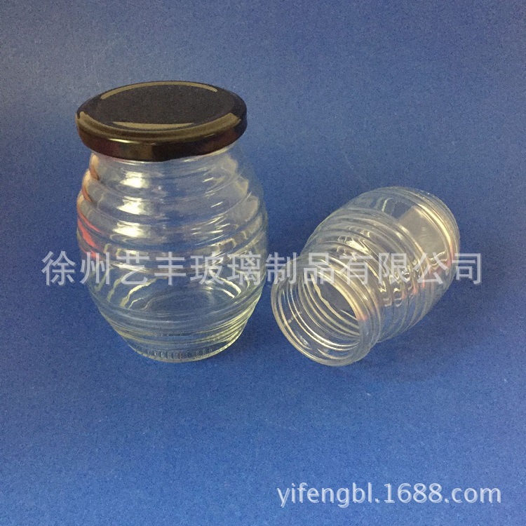 100g 250g 500g 1000g螺纹蜂蜜玻璃瓶 泡沫盒装玻璃瓶 螺丝罐头瓶