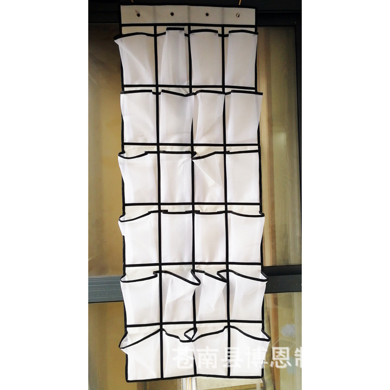 Factory Wide-Angle 24-Grid Item Classification Hanging Pouch with Soft Mesh Fabric Non-Woven Fabric Door Behind Shoes Storage Pouch