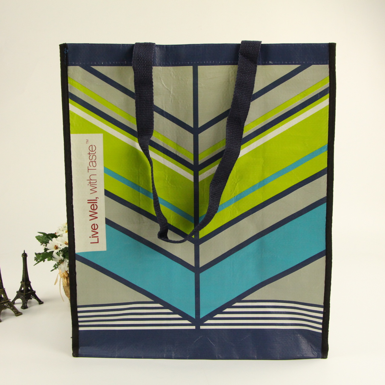 彩印腹膜PP编织袋 淋膜广告蛇皮编织袋 覆膜购物手提编织袋定做制