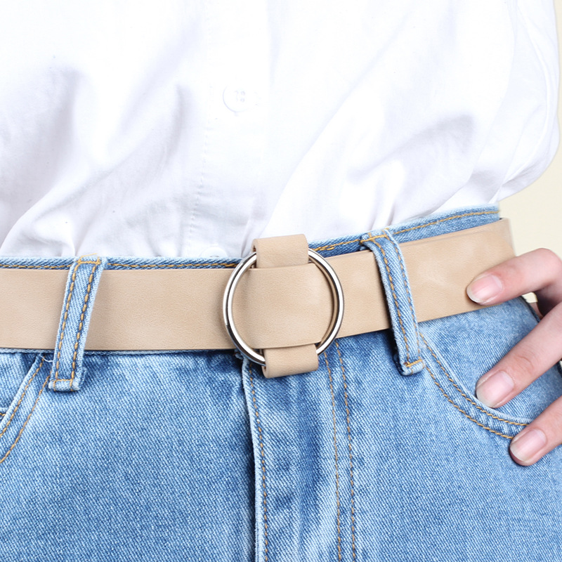 Nuevo cinturón creativo sin alfiler con hebilla redonda informal para mujer, cinturón ancho a la moda juvenil, cinturón al por mayor para mujer_voghion.com