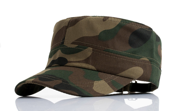 AliExpress eBay popular de una sola pieza de camuflaje militar sombrero de moda todo partido sombrero casual sombrero plano sombrero superior