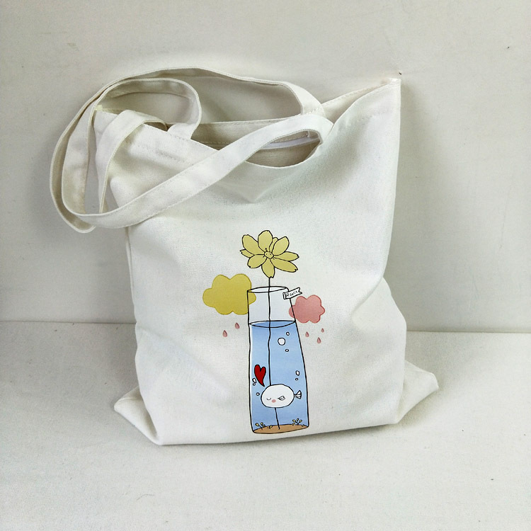 Japonés y coreano artístico fresco todo-Partido lienzo bolsa de hombro bolsa de compras limón agua taza