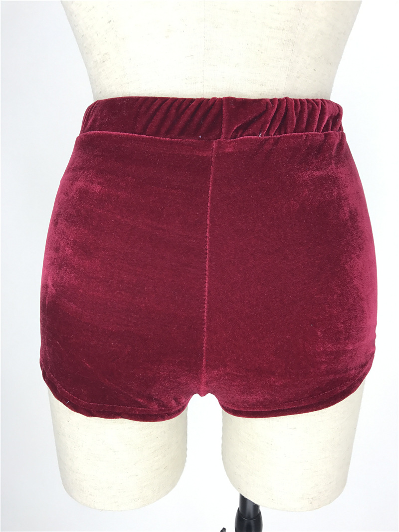 tight fit velvet shorts  NSLM29558