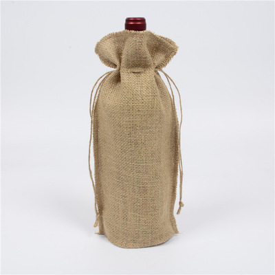 new pattern Yellow linen Bottle Bag Wine champagne Linen Bottle sets red wine gift packing Storage