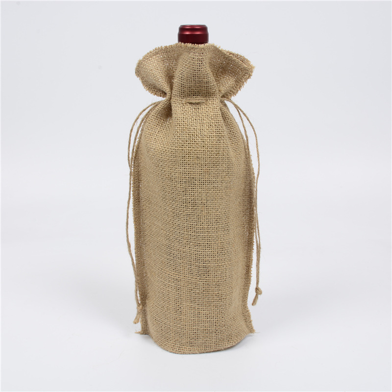 new pattern Yellow linen Bottle Bag Wine champagne Linen Bottle sets red wine gift packing Storage