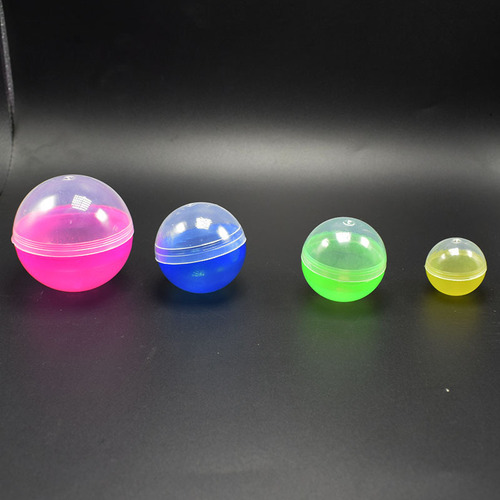 The manufacturer supplies various styles of transparent one-piece plastic gashapon shells with diameters of 32MM, 45MM, 50MM, 58MM and 65MM.
