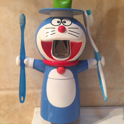 儿童卡通 牙膏挤压器 挤牙膏器 牙刷架 创意3合1套装 儿童用品|ru