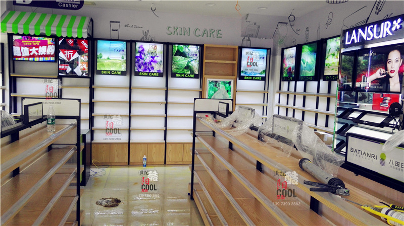 化妆品展示柜 美容护肤产品展柜 日化店化妆品背柜货架展示架1