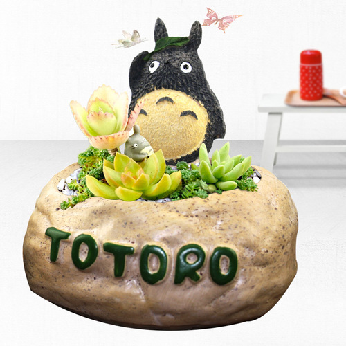 totoro Totoro green plant micro landscape succulent resin flowerpot DIY doll Doudoulong succulent flowerpot wholesale