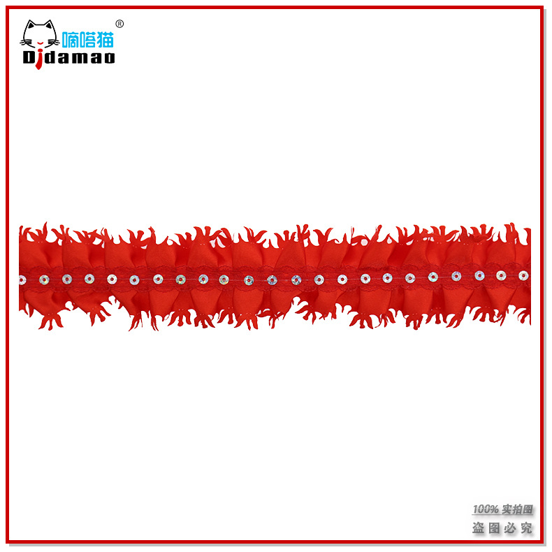 时尚百褶双层蕾丝花边 打褶蕾丝边 彩色 DIY手工/娃衣/服装辅料