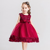 Girls’ skirt summer bursting temperament girls’ dress Rose Butterfly Knot princess dress skirt