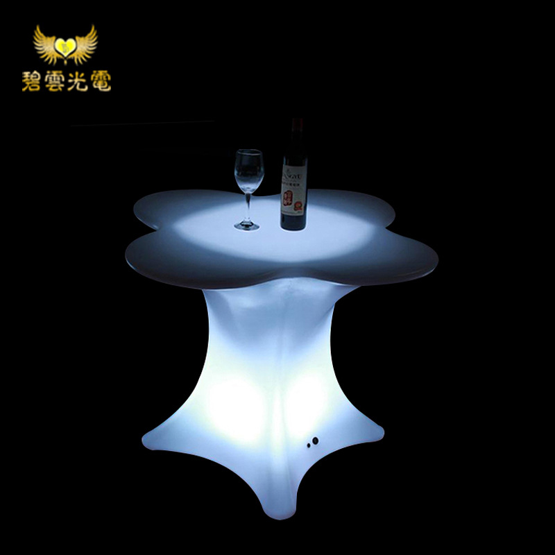 LED发光家具户外海边沙滩发光桌 酒吧KTV发光茶几 遥控充电梅花桌