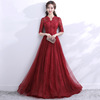 The bride wedding banquet toast suit new Korean slim Chinese collar dress fashion large size