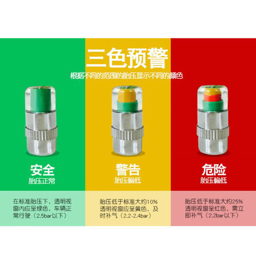 High-precision car tire pressure monitor, car tire detection warning cap, valve warning cap, tire pressure gauge