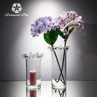 Diamonds Glass vase European style Modern simplicity originality transparent Decoration Hydroponics Dracaena sanderiana Home accessories wholesale