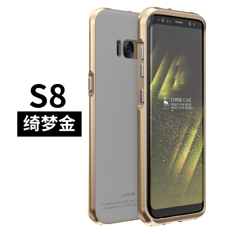 Luphie Aircraft Aluminum Metal Frame 9H Tempered Glass Back Cover Case for Samsung Galaxy S8 Plus & Galaxy S8
