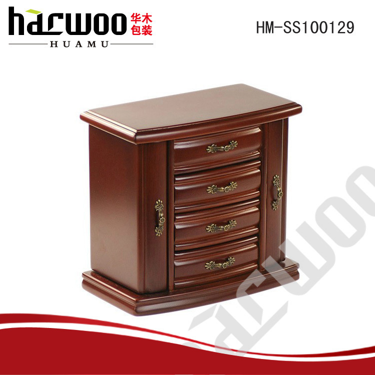 实木首饰盒复古首饰收纳盒绒布珠宝盒高档木质首饰盒订做