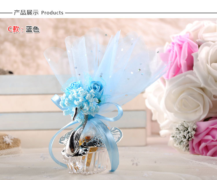 欧式创意水晶小天鹅喜糖盒 西式婚礼糖果盒子婚庆用品塑料喜糖盒详情图8