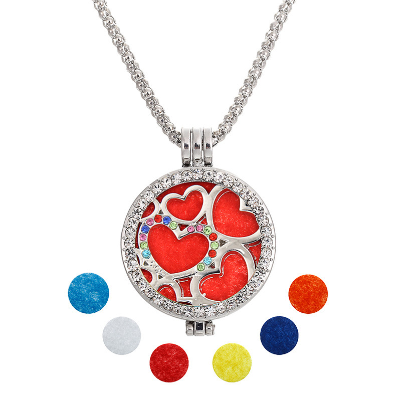 Fashion Full Of Diamond Heart Necklace Wholesale display picture 14