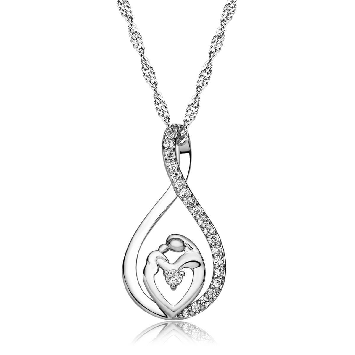 Mother Day Jewelry Silver Necklace Wholesale display picture 2