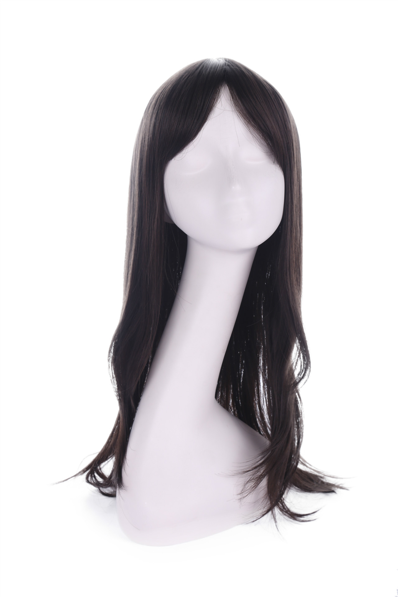 H077 damas europeas y americanas cabello largo y cabello negro suave