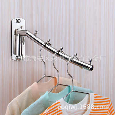 不锈钢活动挂衣钩 浴室挂衣杆旋转排钩挂钩衣帽钩 酒店摇摆挂衣架|ms