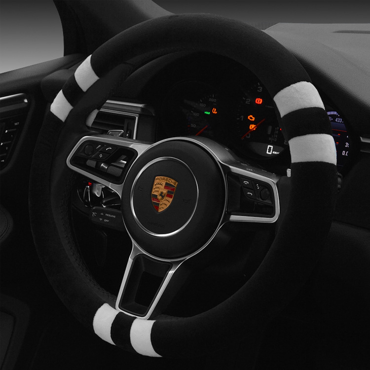 汽車方向盤套 短毛絨車用把套 中號38cm通用型把套內(nèi)飾BT-607