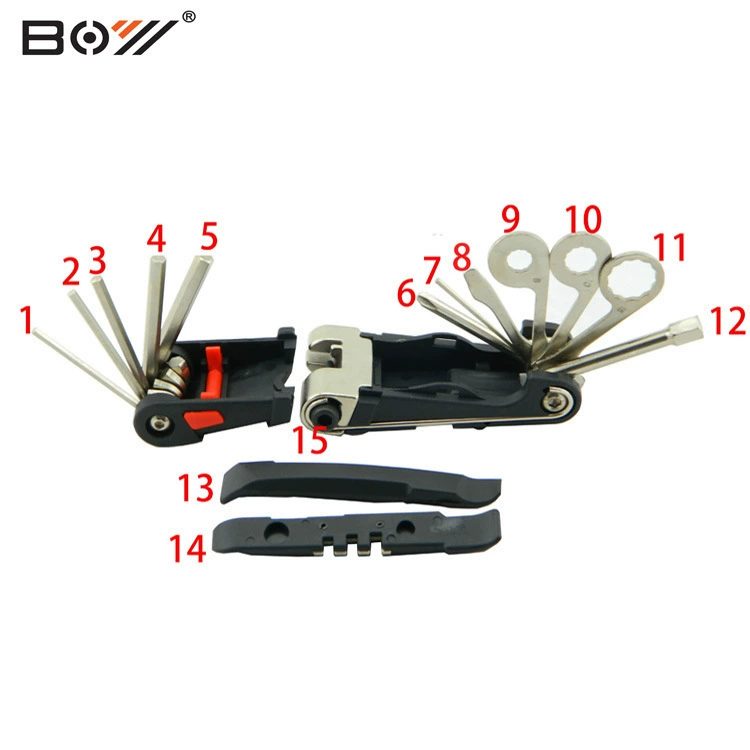  BOY bicycle combo tool hexagonal mountain bike folding tool Repair tool 8020A