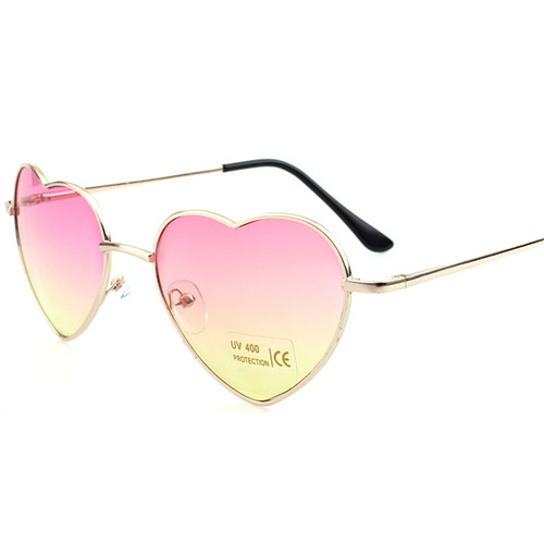 Heart Sunglasses 014 Direct Selling Cute Heart Shape Gradient Glasses European and American Trendy Metal Frame Women's Sunglasses