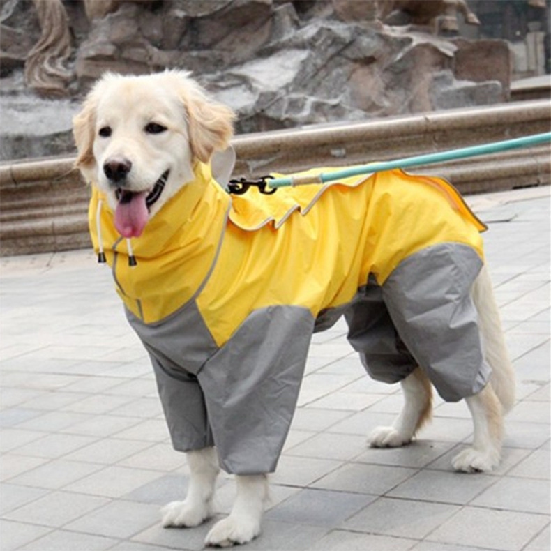 Pet Dog Puppy Outdoor Waterproof Hooded Four-legged Rain Coat Jacket Jumpsuit - Picture 13 of 19