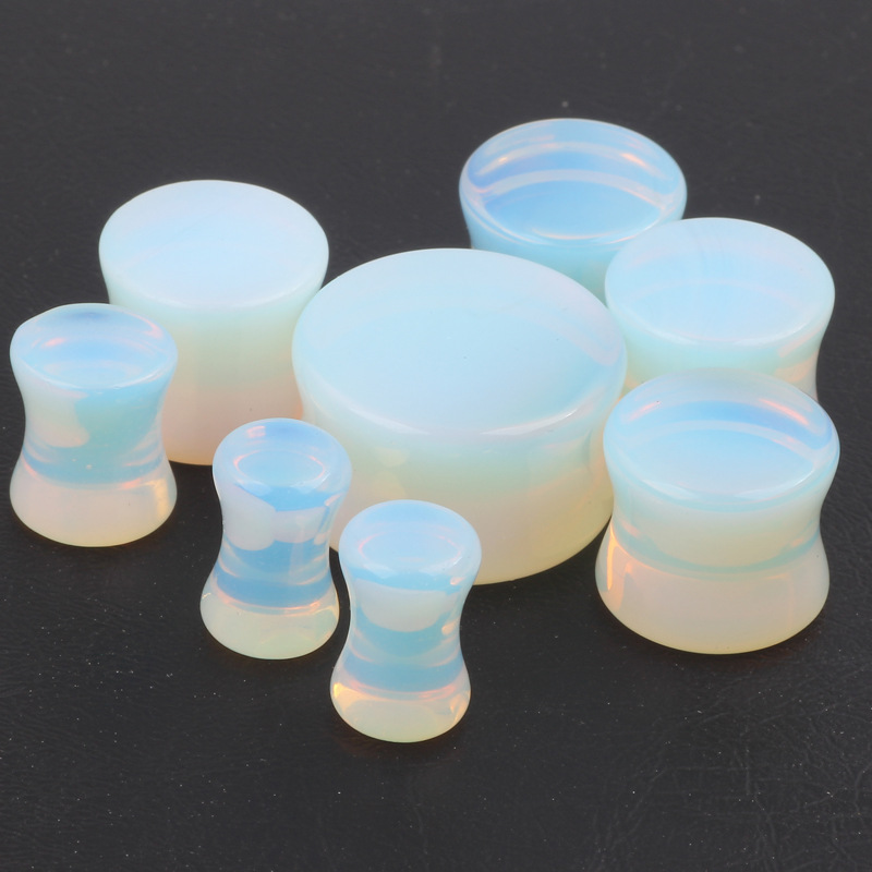 Geometric Glass Stone Ear Stretcher Gauges - 16mm Conjoined Ear Plugs for Stretched Ear Piercing detail image 7