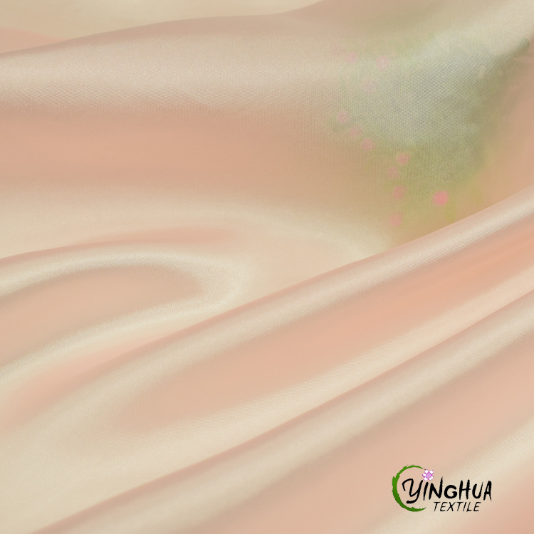 丝滑仿真丝缎汉服面料小清新缎面柯根纱涤纶闪光布料缎面仿真丝