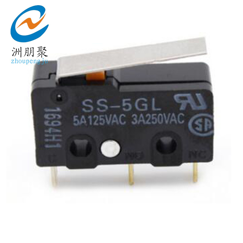 原装 微动开关小型行程限位开关3脚 SS5-GL 带柄摆杆 SS5GL