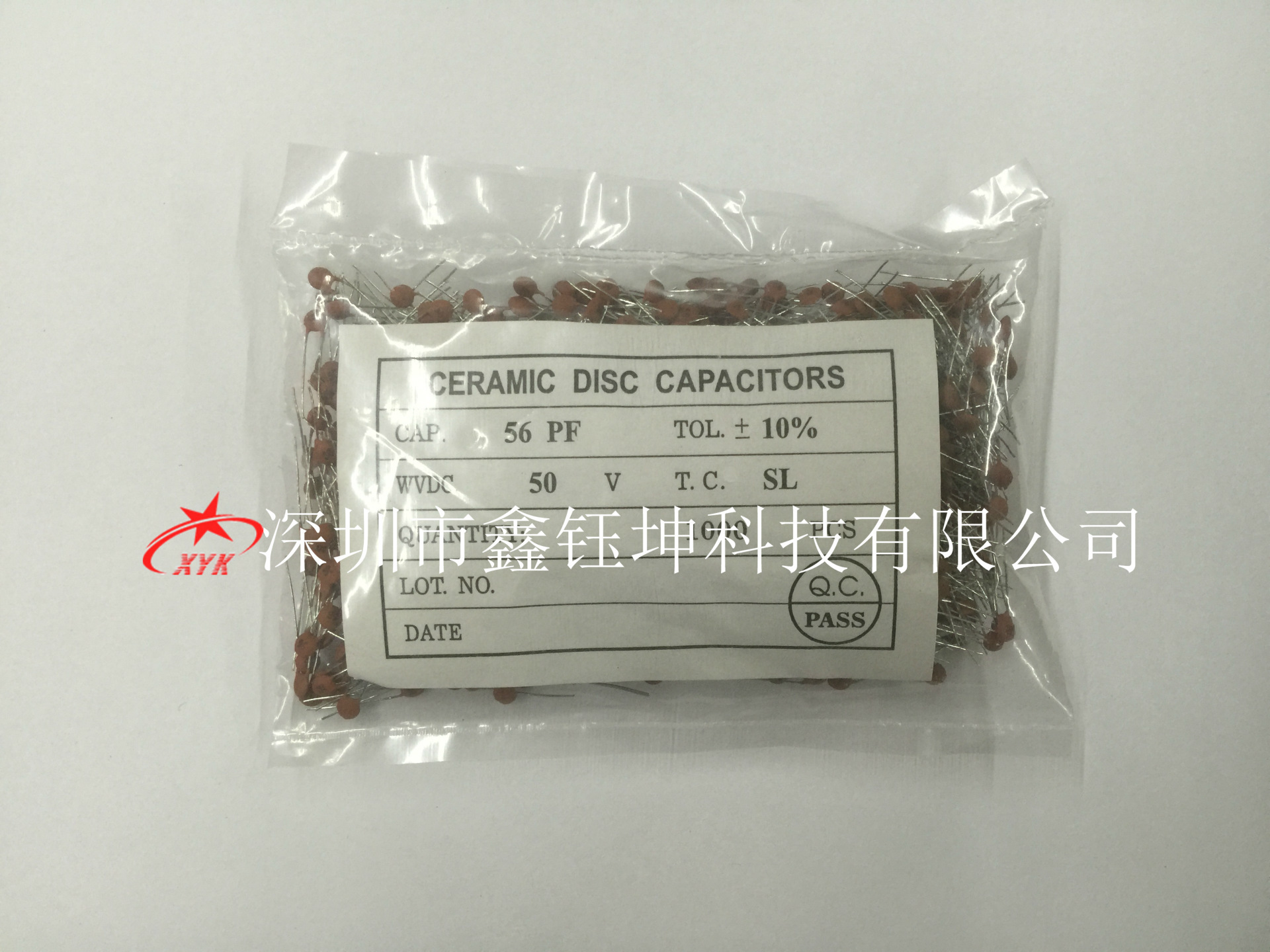 低压陶瓷电容56PF/50V F3.5mm 厂家正品 1000pcs/包