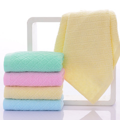 廠家批發純棉素色凌塊結婚回禮禮品吸水毛巾34*74cm 定製logo毛巾
