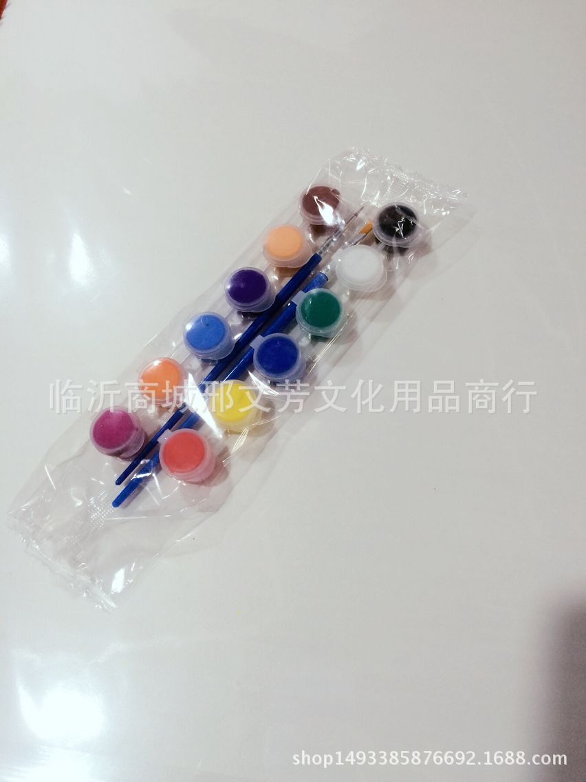丙烯颜料12色套装2ml儿童涂鸦画板颜料带笔石膏娃娃颜料|ms
