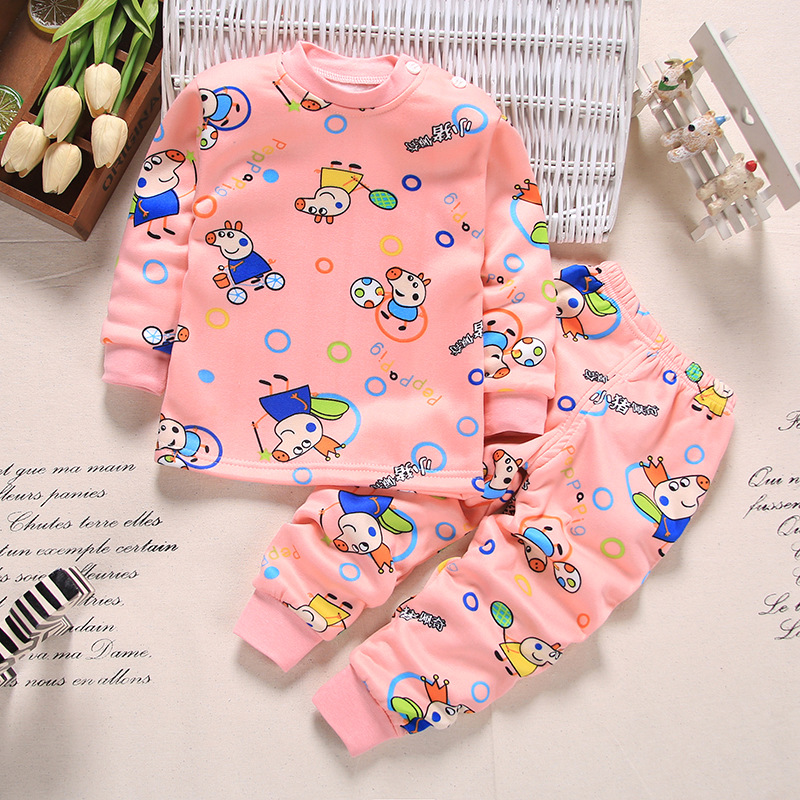 儿童保暖内衣套装加绒加厚秋冬婴幼儿衣服男童秋衣秋裤家居服童装