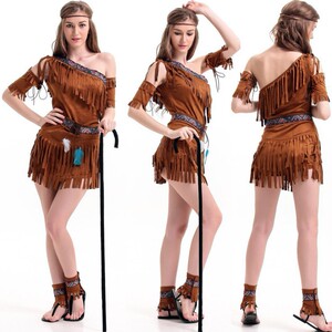 Halloween Costume Cleopatra Aboriginal costume tassel Indian tribal Princess Dress stage costume
