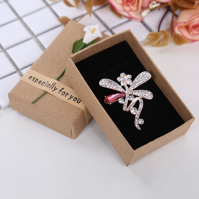 现货牛皮纸饰品包装盒 复古礼品首饰盒 圣诞元旦项链胸针盒子批发