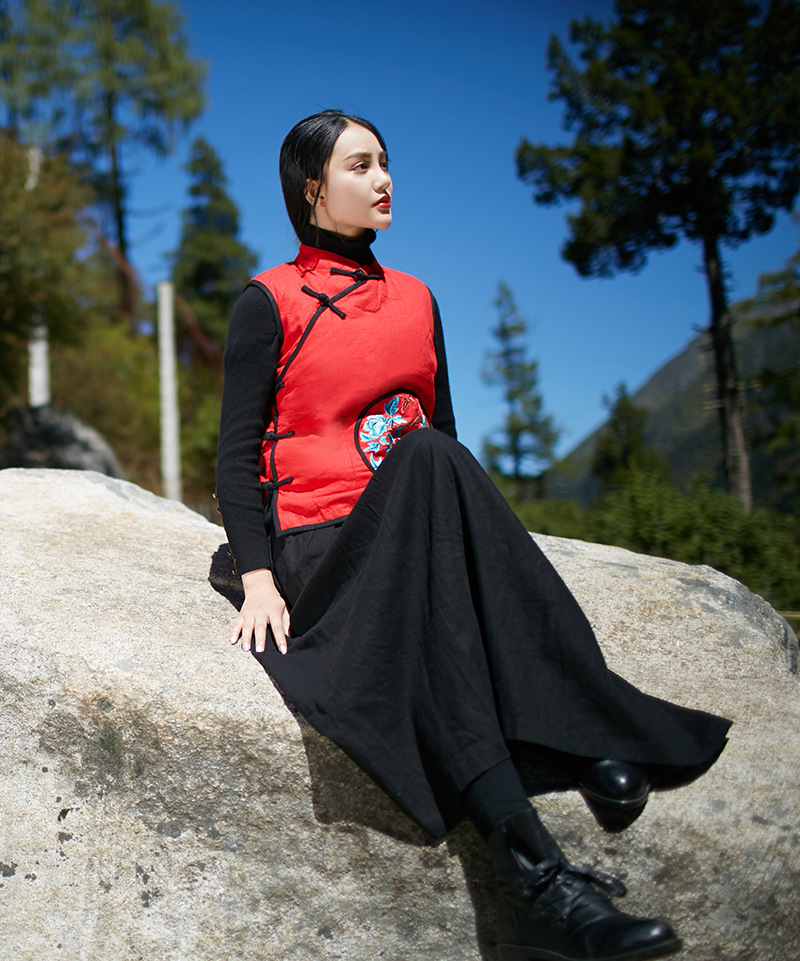 Gilet femme GUISHANG en Coton et lin - Ref 3316378 Image 10