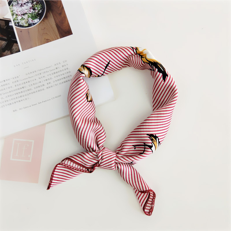 Women's Simple Style Stripe Polka Dots Chains Print Satin Silk Scarf display picture 72