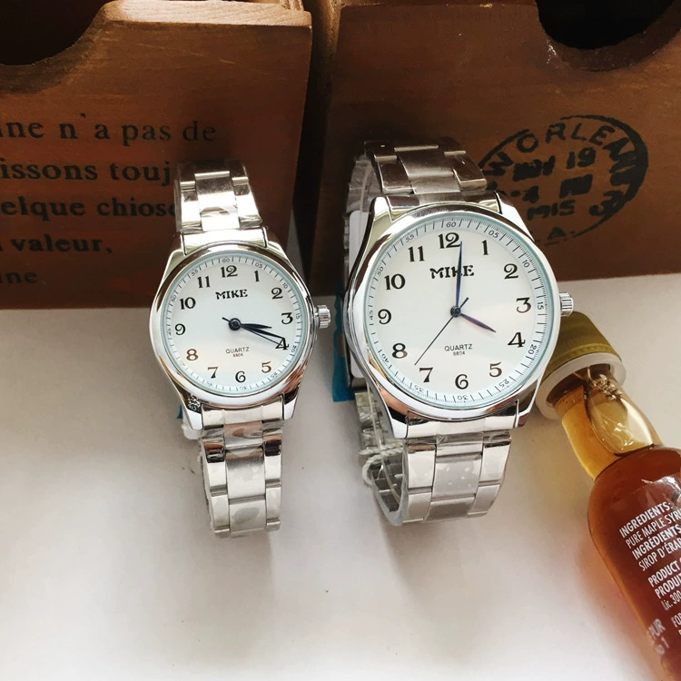 Цифровые пожилые часы из нержавеющей стали с ремешком MIKE Quartz Watch