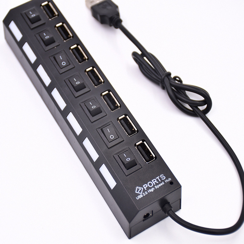 9012789→350227 現貨【no】7口USB HUB帶獨立開關HUB七位元拓展分線器7孔USBhub集線器 A - buy360 ...