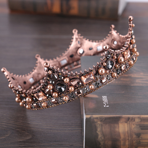 Hairpin hair clip hair accessories for women European style retro palace queen Baroque heiniang round circle crown crown photo studio head jewelry