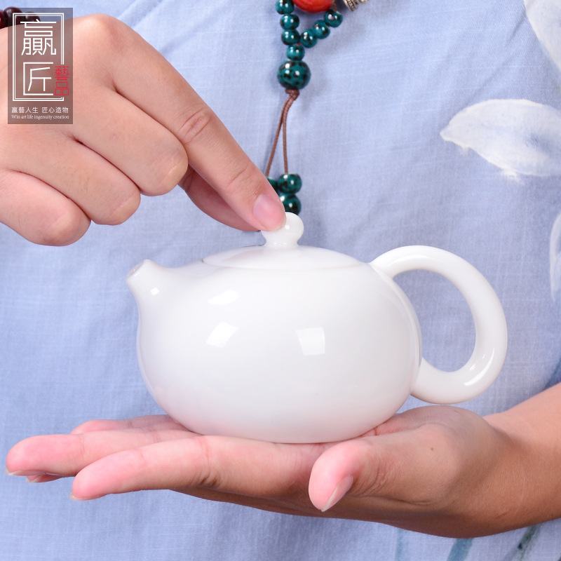 Artimber Morality Porcelain Kungfu Online tea set Lard white Jade porcelain Shih Tzu teapot ceramics Tea makers customized