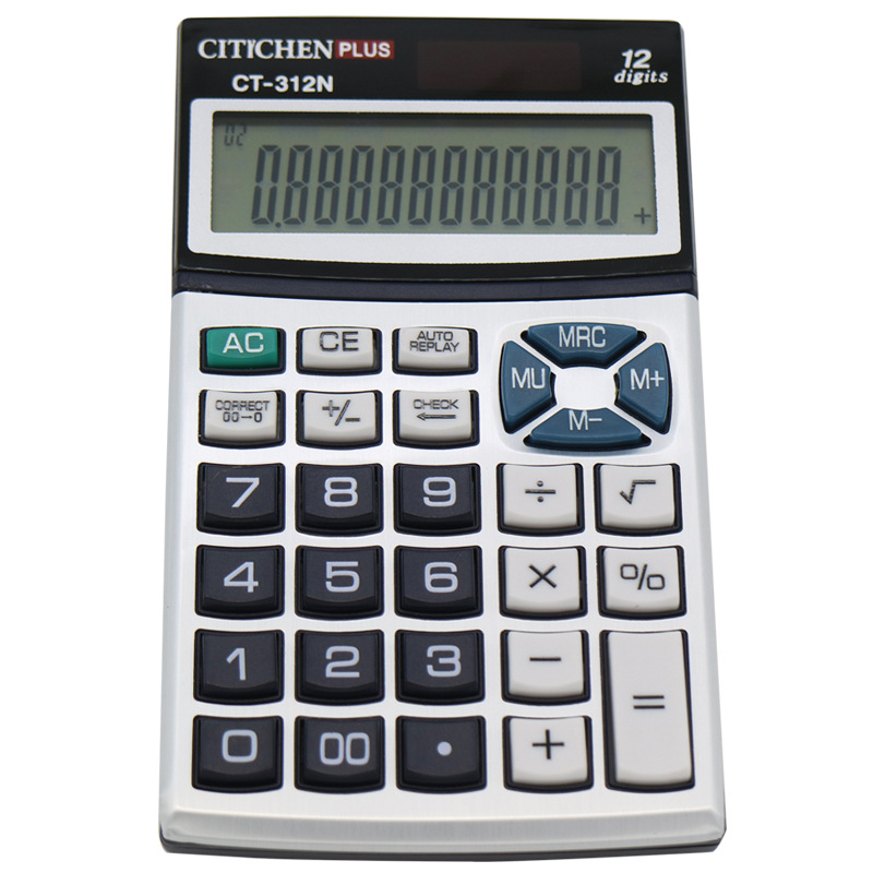 工厂直销CT-312N定制便携12位计算器财务专用查数计算机超薄|ms