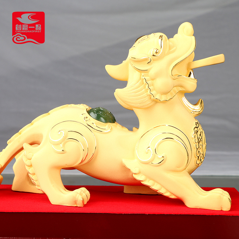 创豪工艺品批发定制绒沙金貔貅 招财居家桌面装饰工艺品摆件|ru
